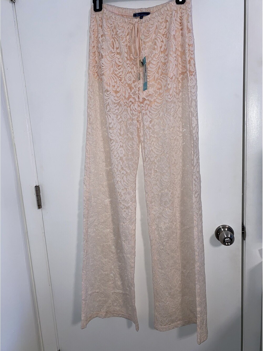 Shore Positano Pink Lace Summer, Beach Pants Blush Pink XS